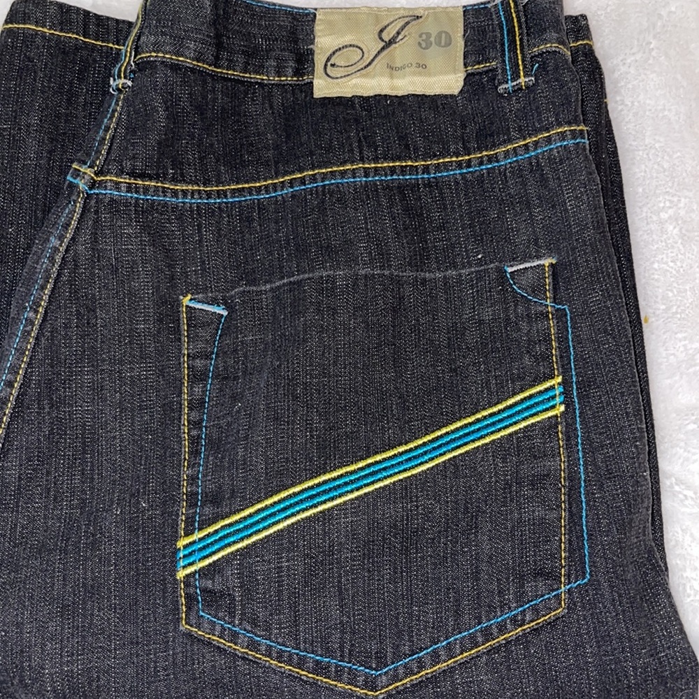 Indigo30 Dark Blue w/blue/yellow Pocket Stitching Size 40